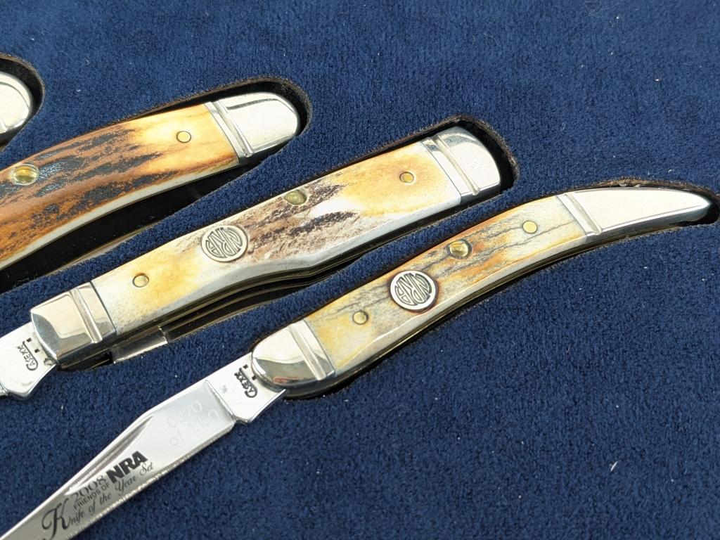 Ltd 2008 Case XX NRA Genuine Stag Knife Set