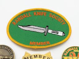 Randall Knife Society Badge, Patch, and Coins