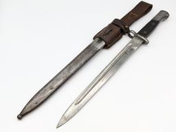 Belgian Model FN 1924 Mauser Bayonet w/ Scabbard