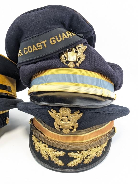 (5) Blue US Military Dress Caps