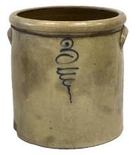 Antique 3-Gallon Molded Handle Stoneware Crock