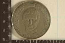 1.28  TROY OZ. STERLING SILVER CAESARS MEDAL,