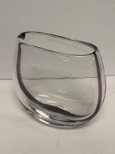 HAND BLOWN GLASS VASE WITH STRIPE