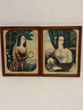 PAIR OF FRAMED BOOK PLATES