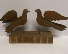 PAIR OF METAL CUTOUT MORNING DOVES