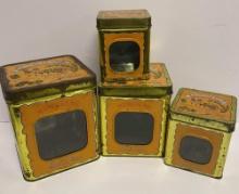 FOUR VINTAGE MANDORLATO BOTTI RICO NESTING TINS