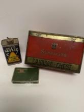 THREE VINTAGE COMMERCIAL TINS