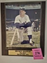 MICKEY MANTLE #5  PHOTO ON PLAQUE