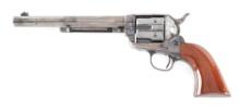 (A) FINE ETCHED PANEL COLT FRONTIER SIX SHOOTER SINGLE ACTION REVOLVER SHIPPED TO WINCHESTER.