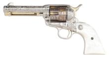 (C) CATTLE BRAND ENGRAVED COLT SINGLE ACTION ARMY REVOLVER.