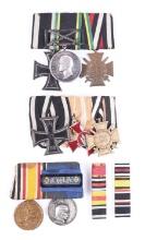 LOT OF 5: IMPERIAL GERMAN MEDAL AND RIBBON BARS.