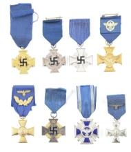 LOT OF 8: THIRD REICH SERVICE MEDALS.