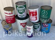 MISC OIL/LUBE CANS (SOME FULL) **NO SHIPPING AVAILABLE**