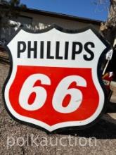 PHILLIPS 66 SIGN SINGLE SIDED PORCELAIN ORIGINAL (70"X70")