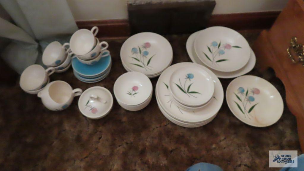 Vintage Lady Price handpainted...floral dishes, service for 8