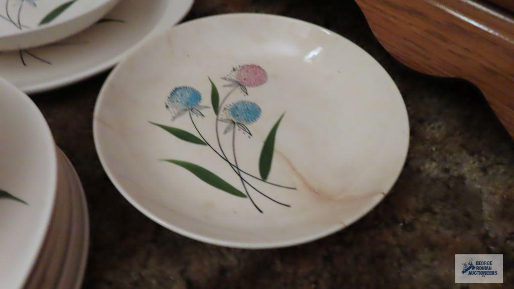 Vintage Lady Price handpainted...floral dishes, service for 8