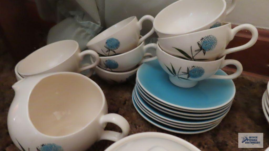 Vintage Lady Price handpainted...floral dishes, service for 8