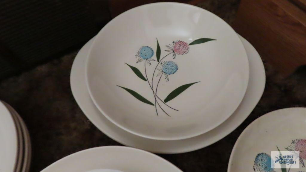 Vintage Lady Price handpainted...floral dishes, service for 8