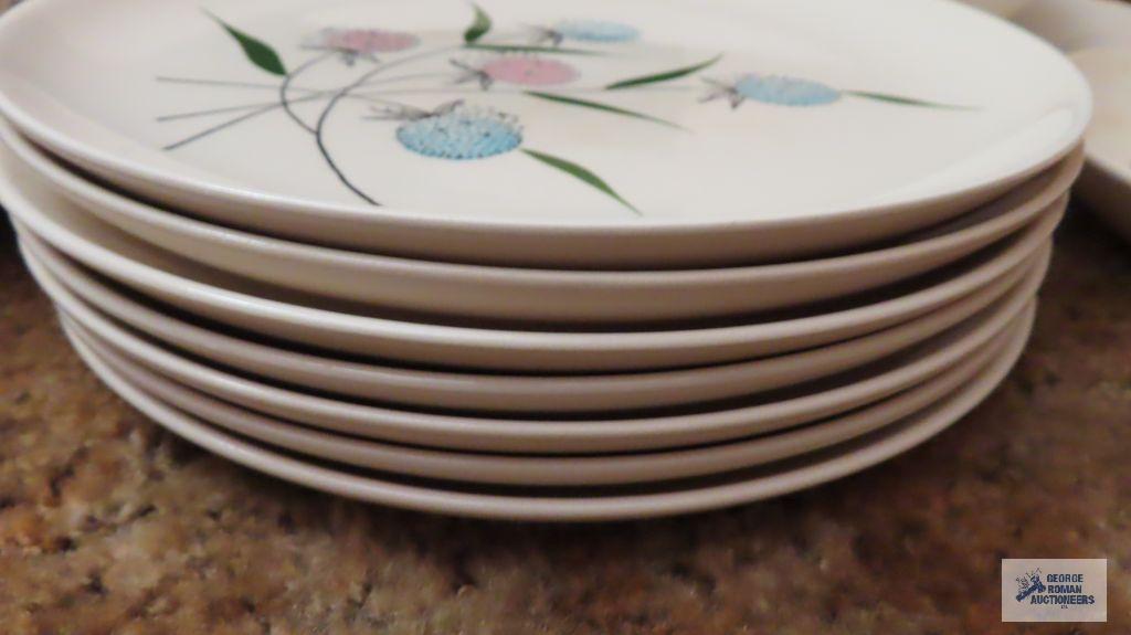 Vintage Lady Price handpainted...floral dishes, service for 8