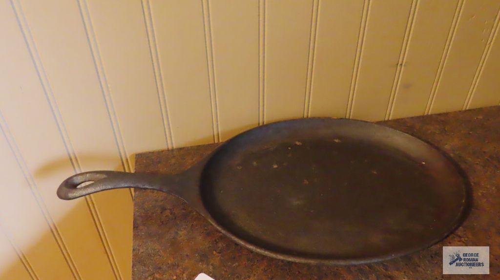 Unmarked, cast-iron skillet