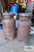 Two vintage milk cans