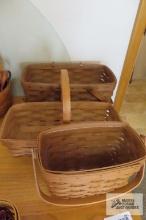 Three Longaberger baskets