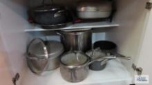 Electric skillet and assorted pots and pans