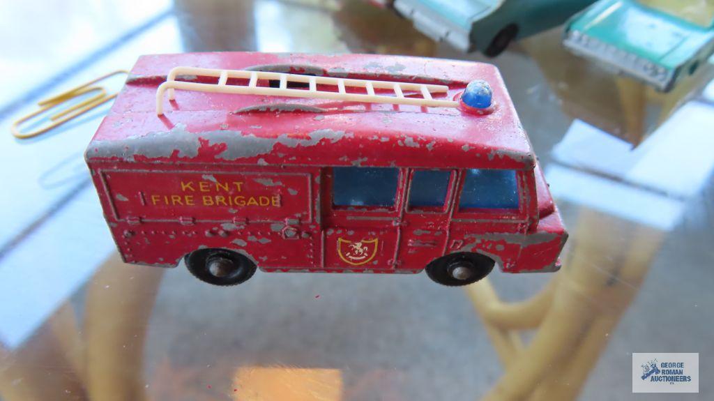 Fire truck,...Ford Galaxie, and Airport Crash Tender made in England by Lesney