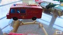 Fire truck,...Ford Galaxie, and Airport Crash Tender made in England by Lesney