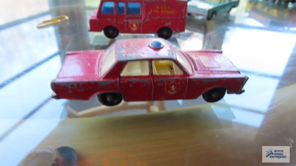 Fire truck,...Ford Galaxie, and Airport Crash Tender made in England by Lesney