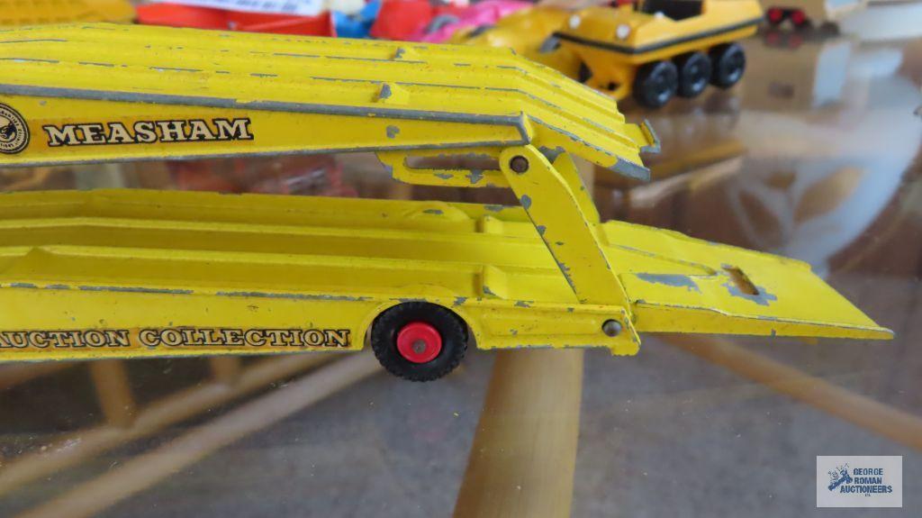 Yellow car hauler truck made in England by Lesney