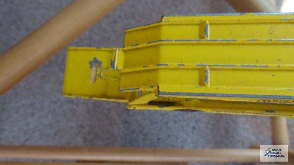 Yellow car hauler truck made in England by Lesney