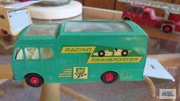 BP racing car transporter truck,..."Matchbox" king size, made in England by Lesney