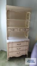 French Provincial chest with hutch top by Dixie