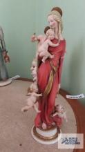 Mary and Cherubs figurine. Made in Italy, works of art.