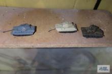 Three King Tiger toy tanks