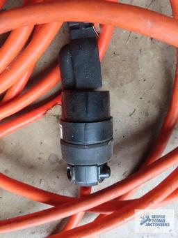 Heavy duty extension cord and three-way adapter