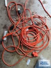 Heavy duty extension cord and three-way adapter