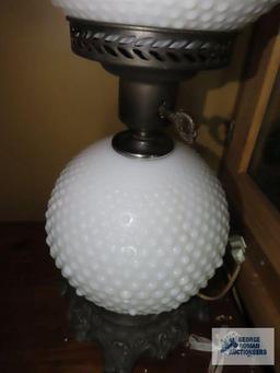 Milk glass gone with the wind style lamp