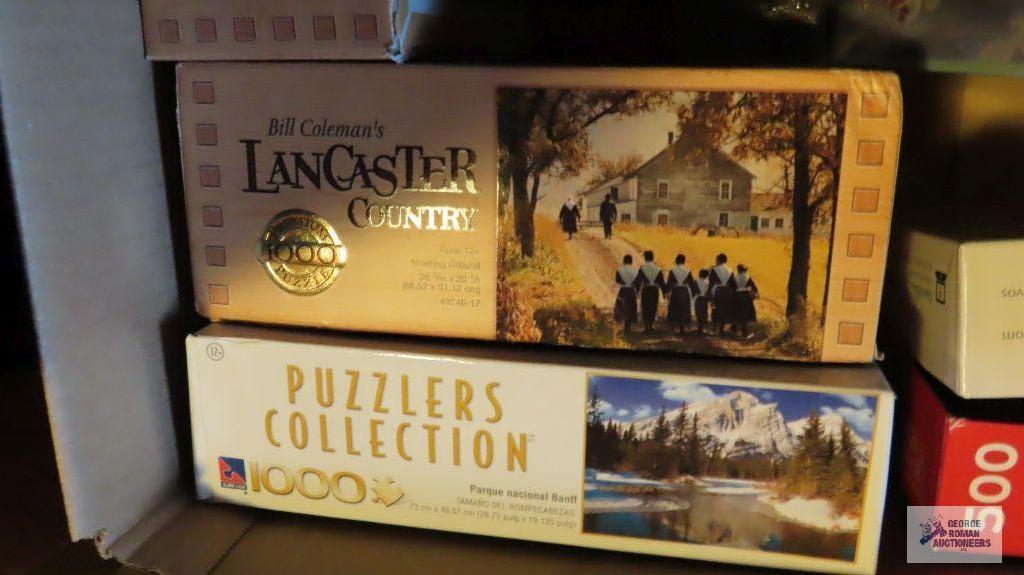 Large assortment of puzzles