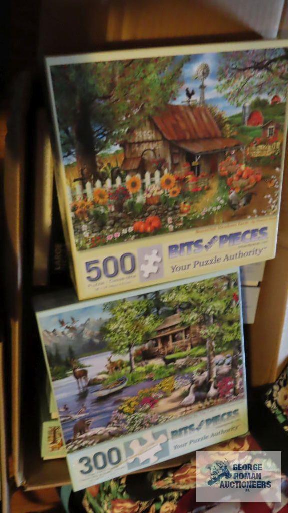 Large assortment of puzzles