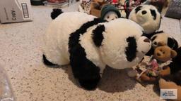 Assorted teddy bears and panda