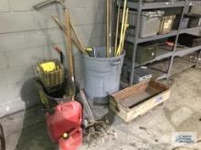 SHELVING, HAND TOOLS, GAS CANS