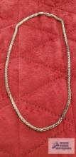 Silver colored necklace, marked 925 Sterling Italy, approximate total weight is 17.01 G