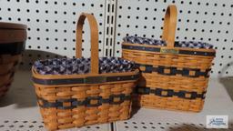 Longaberger...J.W. Collection Miniature 2000 bread and milk basket and...1996 market basket