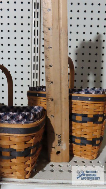 Longaberger...J.W. Collection Miniature 2000 bread and milk basket and...1996 market basket