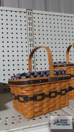 Longaberger...J.W. Collection Miniature 2000 bread and milk basket and...1996 market basket