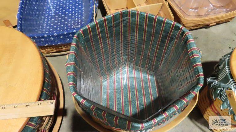 Longaberger 1999 red and green striped Christmas basket