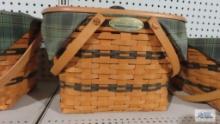 Longaberger 1997 green stripe fellowship basket