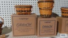 Longaberger J.W. Collection Miniature 2002-2003 cake basket and 2002 Baker's waste basket